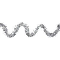 50' X 2.5" Silver Christmas Foil Tinsel Garland - Unlit