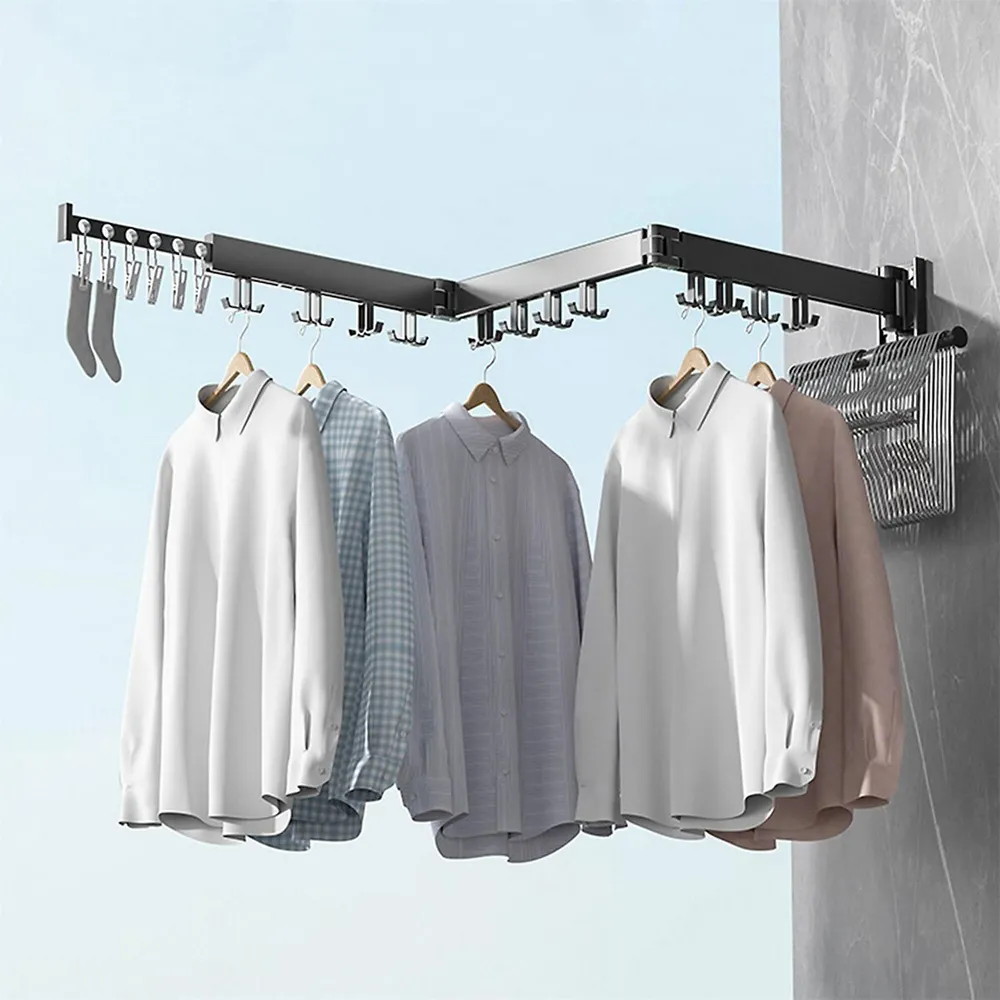 SortWise Wall Mounted Clothes Drying Rack,retractable Clothes
