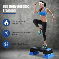 Aerobic Exercise Stepper Trainer W/riser Adjustable Height 5''- 7''- 9''