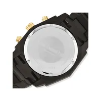 Men's Solar Chronograph Watch With 1/2 Carat Tw Of Diamonds In Black & Gold Tone Stainless Steel