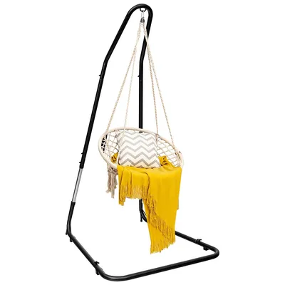 Patio Adjustable 77" To 93" Hammock Chair Stand Hanging Chair Stand