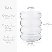 Bolla Rounded Bubble Drinking Glasses - Set Of 4