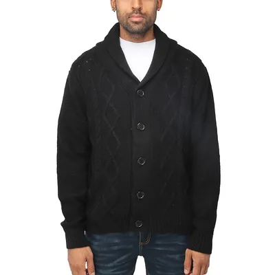 Mens Extra Soft Cable Knit Cardigan