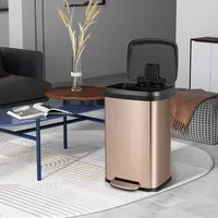13.2 Gallon Step Trash Can Stainless Steel Airtight Garbage Bin For Home Kitchen