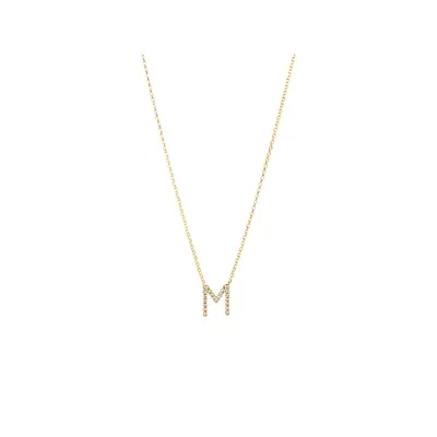"m" Initial Necklace With 0.10 Carat Tw Of Diamonds In 10kt Yellow Gold