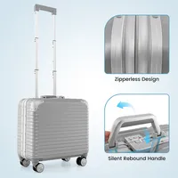 Under-seat Carry On Luggage Pc Hardshell Lightweight Suitcase With Tsa Lock