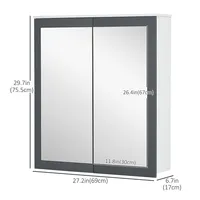 Wall Mounted Bathroom Wall Cabinet With Mirror Double Doors