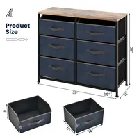 Costway 4-Drawer Dresser Organizer Closet Storage Cabinet with Shelves & Foldable Drawers