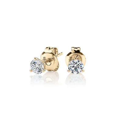 Round Brilliant Stud Earrings With 0.5 Carat* Of signature simulant diamonds in 10 Karat Gold