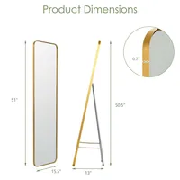 Full Length Wall Mounted Hanging Mirror With Stand Free Standing Body Mirror