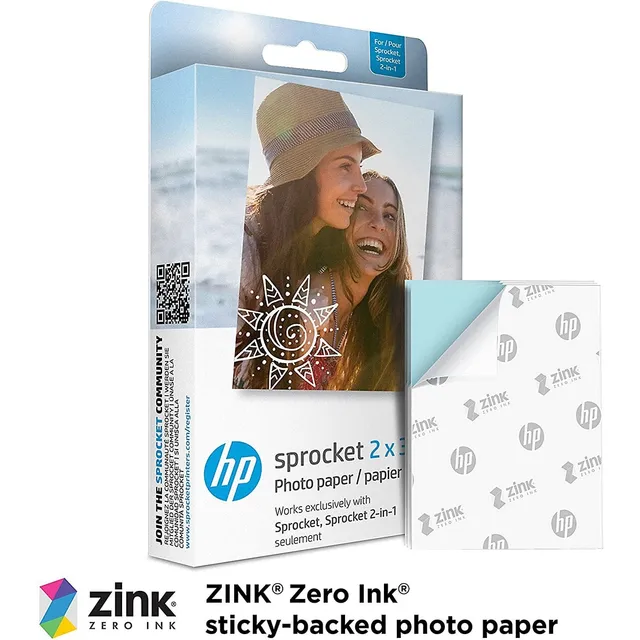 HP Sprocket 3.5x4.25 Sticky-Backed Photo Paper (20 Pack) Compatible W/HP  Sprocket Photo Printer 