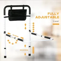 Bed Rail For Seniors With Adjustable Height Storage Pocket