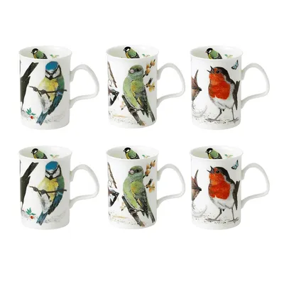 Lancaster Mug - Garden Birds , 320 Ml - Set Of 6