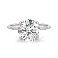 14k White Gold & 2.7 Ct. T.w. Created Moissanite Solitaire Ring