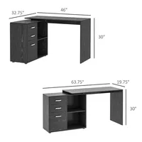 L-shaped Desk With Drawer And Shelf