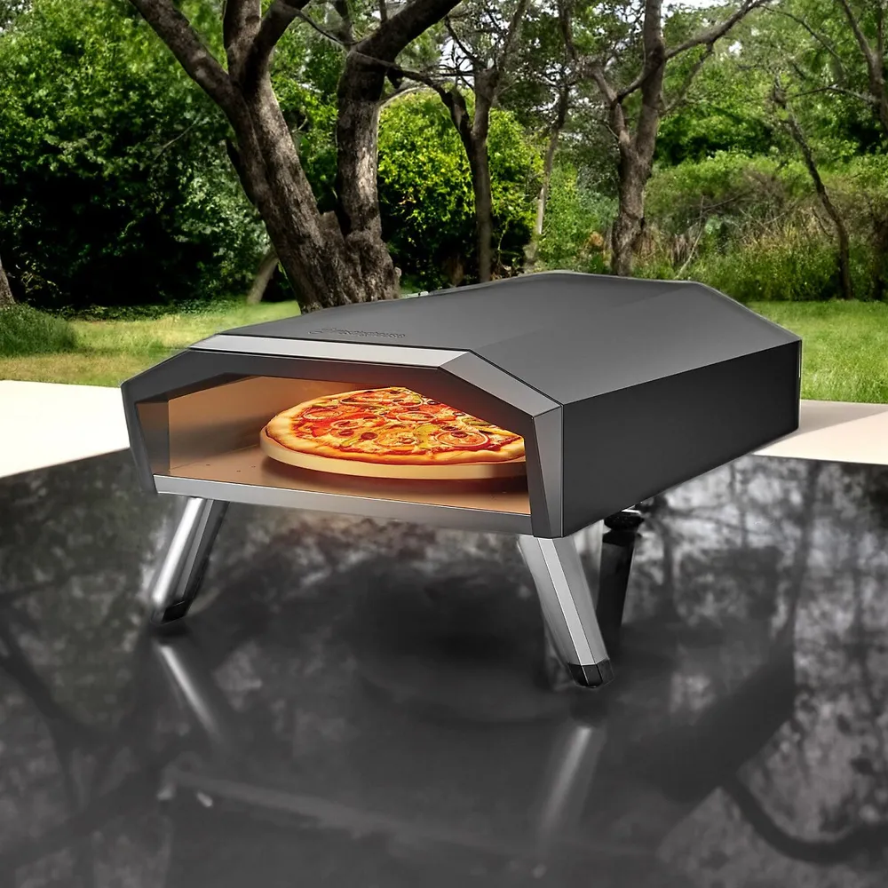 Costway Wood Pellet Pizza Oven Pizza Maker Portable Outdoor Pizza - See Details - Silver