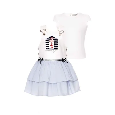 Baby Girl Nautical Overall Dress Set