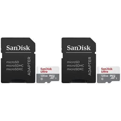 Units Sandisk 128gb Ultra Uhs-i Microsdhc Memory Card With Sd Adapter