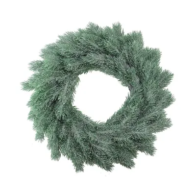 Green Frosted Pine Artificial Christmas Wreath - 16-inch, Unlit