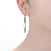 14k Yellow Gold Plated Chain Drop Earrings