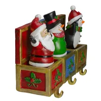 Set Of 3 Santa, Snowman And Penguin Jack In The Box Christmas Stocking Holders