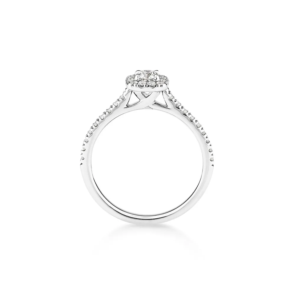 Engagement Ring With 1/2 Carat Tw Of Diamonds In 14kt White Gold