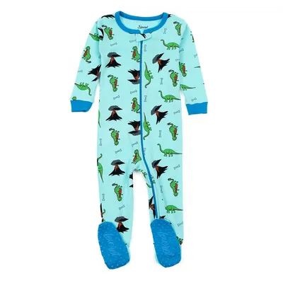 Kids Footed Sleeper Cotton Unicorn And Dinosaur Pajamas