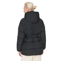 Women Oversize Inflatable Hood Woven Jacket