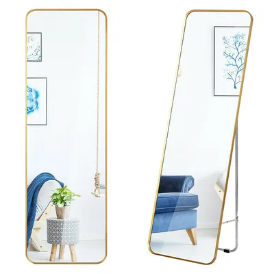 Full Length Wall Mounted Hanging Mirror With Stand Free Standing Body Mirror