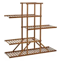 Bamboo Plant Stand 5 Tier 10 Potted Shelf Display Holder Naturalbrown