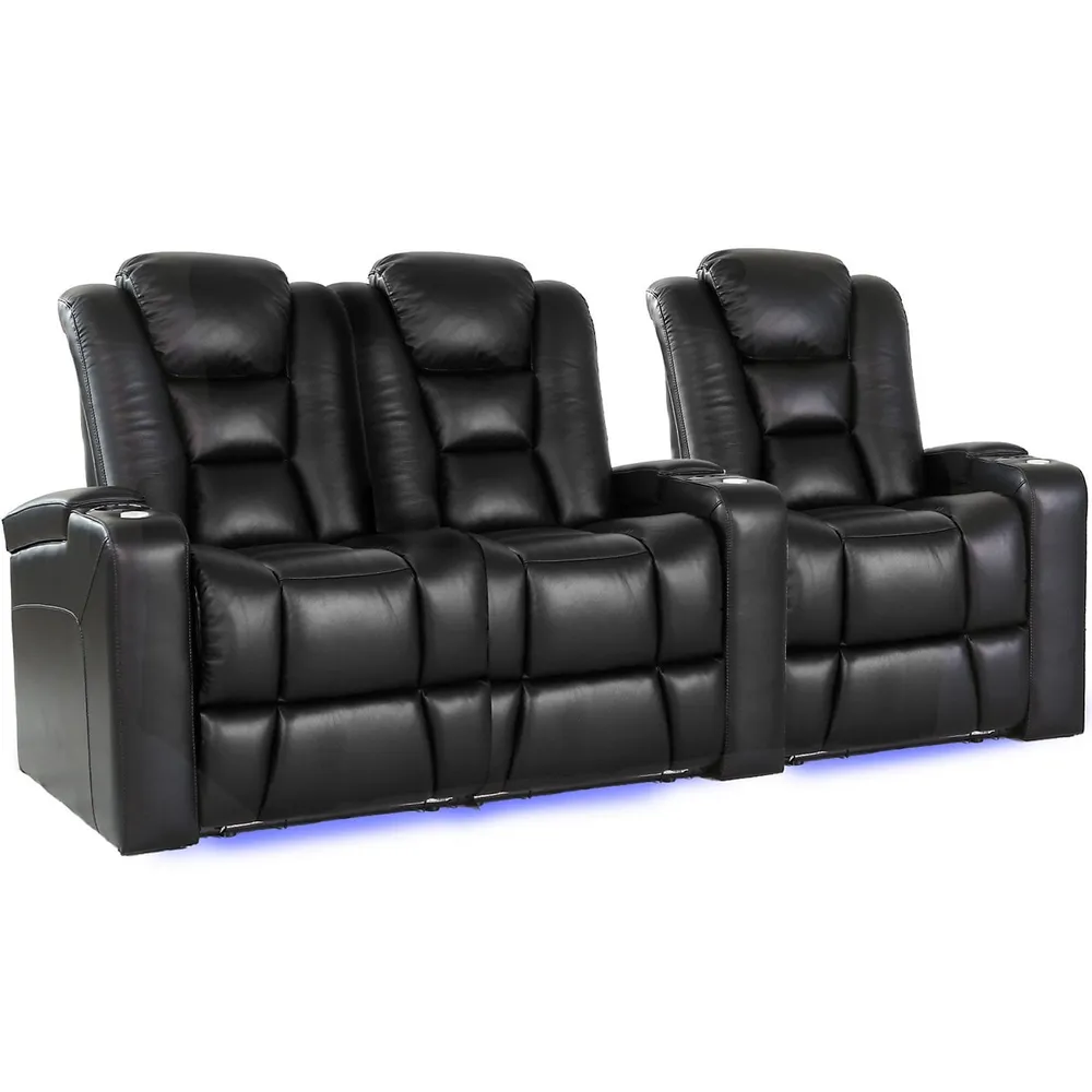 Venice Top Grain Nappa Leather Power Headrest Recliner With Ambient Led Lighting