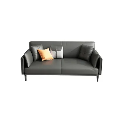 San Mateo 64.96" Faux Leather Round Arm Loveseat In Grey