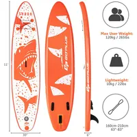 11ft Inflatable Stand Up Paddle Board W/ Backpack Aluminum Paddle Pump