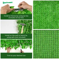118x39in Artificial Ivy Privacy Fence Screen Faux Hedge & Vine Decor