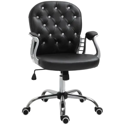 Middle Tufted Fabric Backrest Office Chair