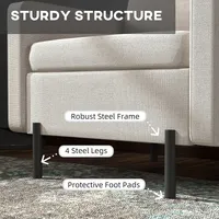Fabric Accent Chair Armchair W/ Metal Leg Side Pocket