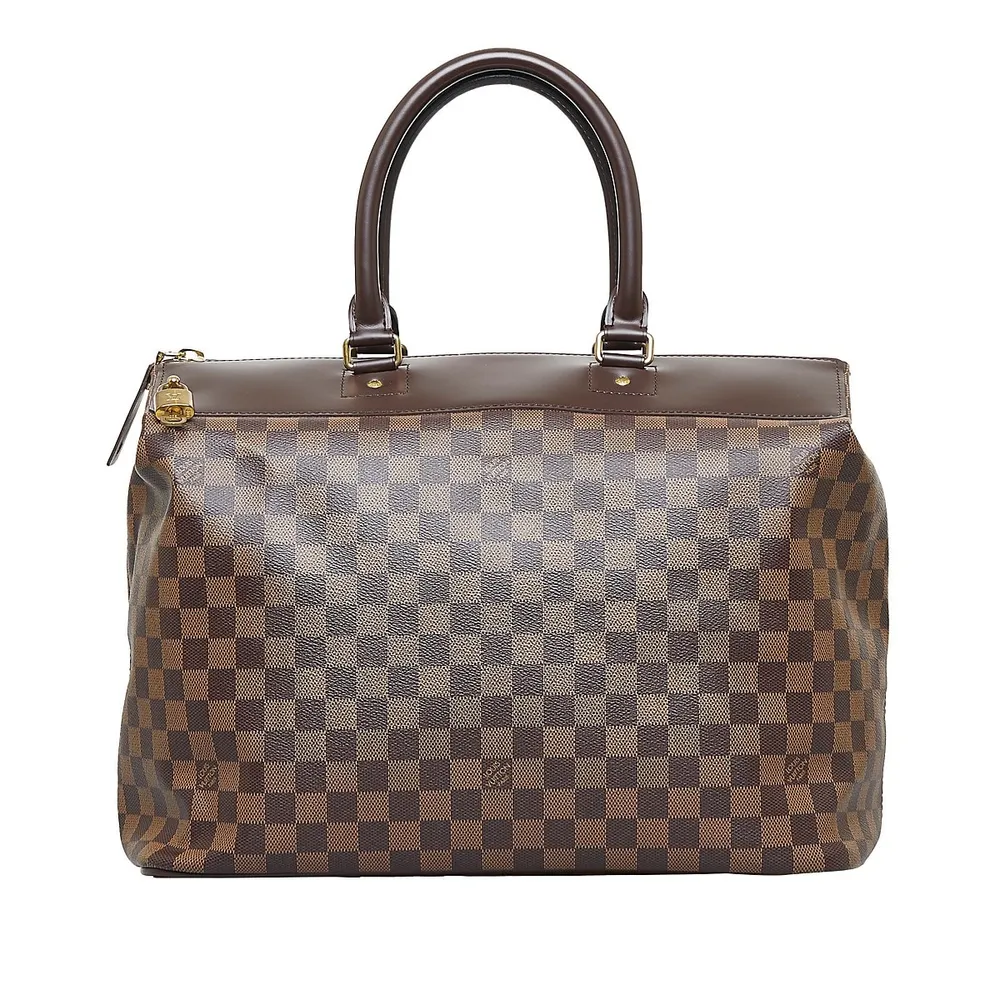 LOUIS VUITTON Greenwich PM Damier Ebene Travel Tote Bag Brown