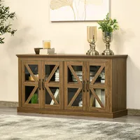 Rustic Cabinet With Tempered Glass Door