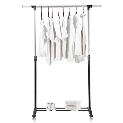 Expandable Garment Rack, Adjustable Rolling Clothes Rack Clothing Organizer Shelf With Wheels