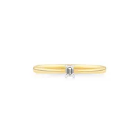 Emerald Cut Diamond Solitaire Promise Ring In 10kt Yellow And White Gold