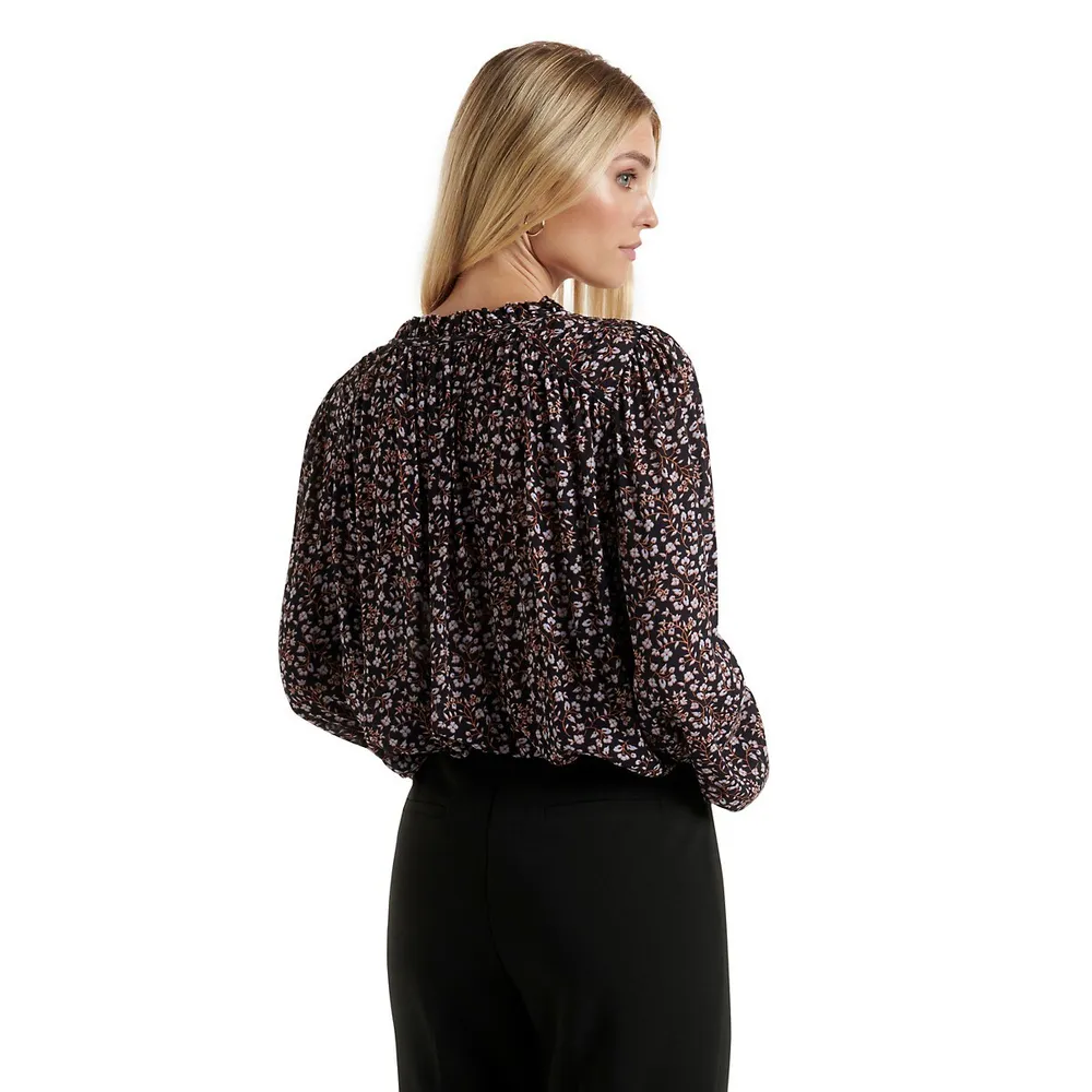 Ever New Erika Ruched Yoke Boho Blouse