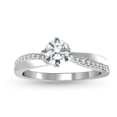 Canadian Dreams 14k White Gold Ctw Canadian Diamond Solitaire Ring