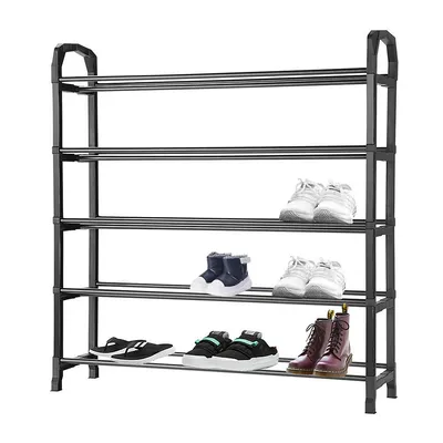 5-tier Shoe Rack 20-pair Shoes Storage Organizer Durable And Easy Installation Shoe Shelf, Black