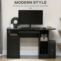 Computer Desk With Shelves And Keyboard Tray