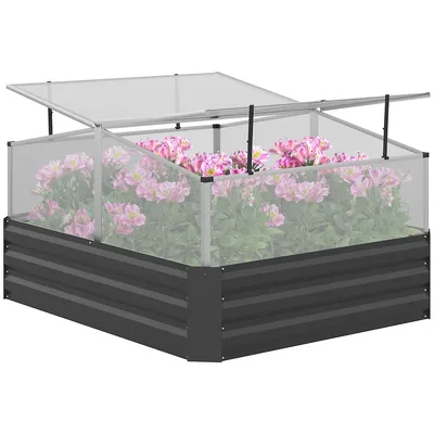 Galvanized Raised Garden Bed With Greenhouse