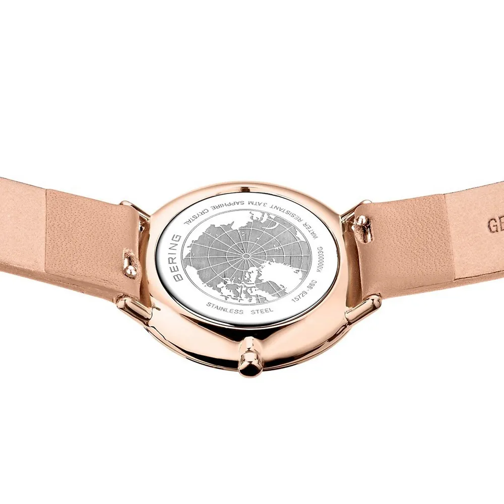 Ladies Classic Stainless Steel Watch In Rose Gold/pink