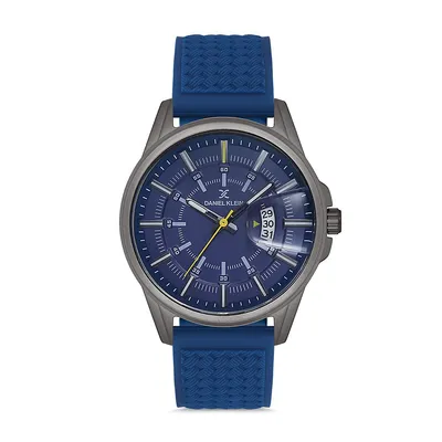 Mens Round Analog Watch, Woven Silicone Strap, Seconds On Dial, Ideal For Medical Students, Doctors, Nurses, Date Calendar