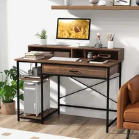 48'' Computer Desk Workstation With Monitor Stand Storage Drawer & Open Shelves
