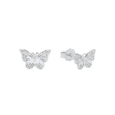 Ear Studs For Women, Silver 925 | Butterfly