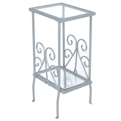 Accent Table 30" High / Metal With Tempered Glass
